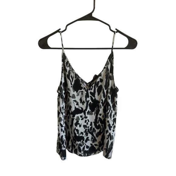 Free Press Women's Small Gray Black Leopard Print Sleeveless V-Neck Tank - Picture 3 of 10